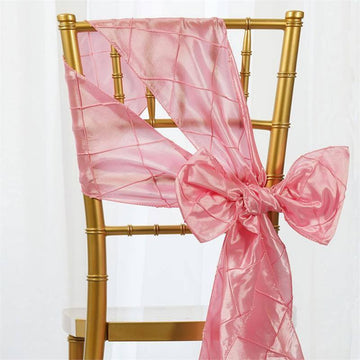 5 Pack Pink Pintuck Chair Sashes 7"x106"