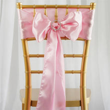 5 pack - 6"x106" Pink Satin Chair Sashes