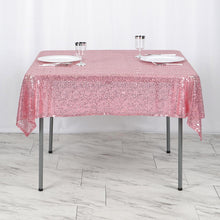 54" x 54" Pink Premium Sequin Square Tablecloth
