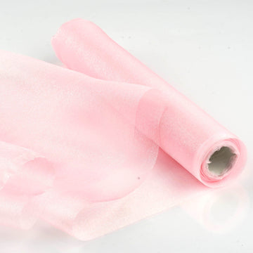 Pink Sheer Chiffon Fabric Bolt for DIY Event Décor