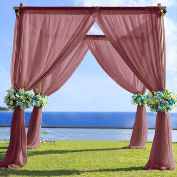 Elegant Burgundy Chiffon Curtain Panel for a Touch of Graceful Simplicity