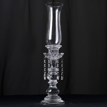 Elegant Clear Crystal Glass Hurricane Candle Holder