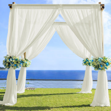Elegant Ivory Chiffon Curtain Panel for a Touch of Luxury