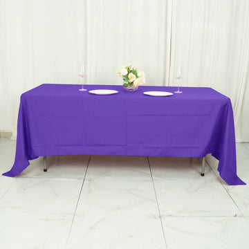 Elegant Purple Seamless Polyester Rectangle Tablecloth for Stunning Event Décor