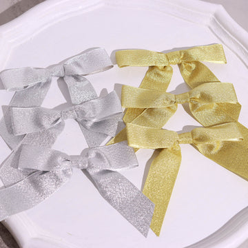 Elevate Your Event Decor with Silver Glitter Nylon Ribbon Bows