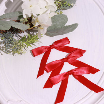 Add Elegance to Your Decor with Red Satin Ribbon Bows