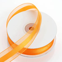 25 Yards | 7/8" DIY Orange Organza Ribbon Satin Center