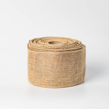 Natural Tone Wired Burlap Ribbon: Rustic Charm for Your Event Decor