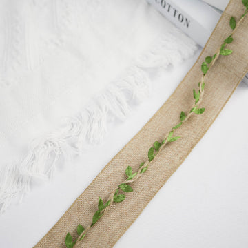Burlap Leaf Ribbon for Natural DIY Craft Party Wedding Home Decor