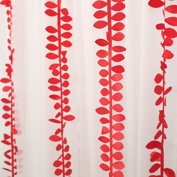 Enhance Your Event Decor with the Red Leaf Petal Taffeta Ribbon Sash