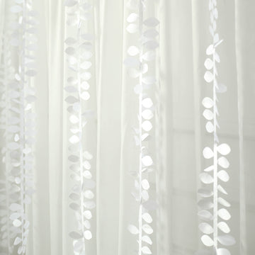 Elegant White Leaf Petal Taffeta Ribbon Sash for Stunning Event Decor