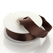 10 Yards 7/8" Chocolate Satin Wired Edge Ribbon#whtbkgd