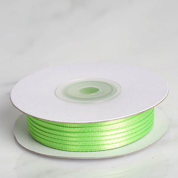 Apple Green Single Face Decorative Satin Ribbon 100 Yards 1/16