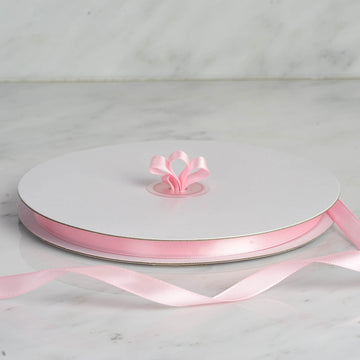 Crafting Perfection with Pink Single Face Decorative Satin Ribbon