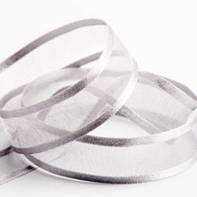 Organza Ribbon With Satin Edge in Silver 25 Yards 7 Inch By 8 Inch