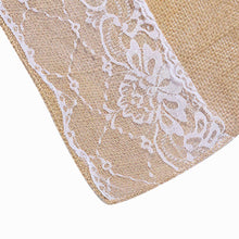 Natural 30 Feet With White Floral Lace Borders Jute Burlap Aisle Runner