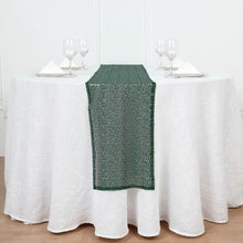 12 Inch By 108 Inch Hunter Emerald Green Sequin Bead Tulle Net Table Runner Seamless
