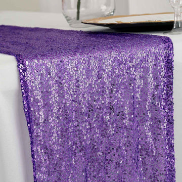 Enhance Your Event Decor with the Purple Premium Sequin Table Runner