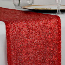 12 Inch x 108 Inch Premium Red Sequin Table Runner