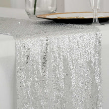 12 Inch x 108 Inch Premium Silver Sequin Table Runner