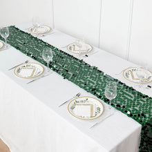13 Inch By 108 Inch Hunter Emerald Green Big Payette Sequin Table Runner