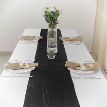 Black Accordion Crinkle Taffeta Fabric Table Linen Runner 12 Inch x 108 Inch