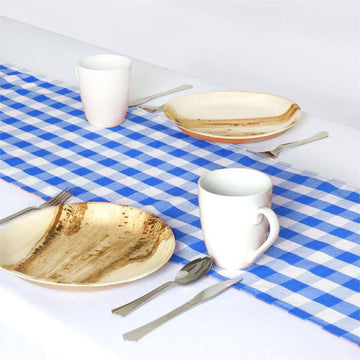 Fun and Festive Blue and White Checkered Table Runner