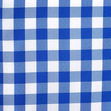 Wholesale Gingham Checkered Polyester Dinner Restaurant Table Top Wedding Catering Party Runner - WHITE / BLUE - 14 x 108"#whtbkgd