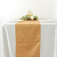 Gold Table Runner With Gold Foil Geometric Design 9 Feet 
