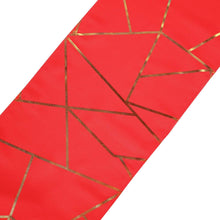 Gold Geometric Pattern On 9 Feet Red Table Runner