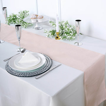 Wrinkle Resistant and Elegant: Blush Linen Table Runner