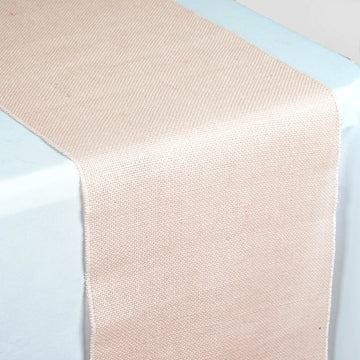 Create a Rustic and Elegant Atmosphere with the Blush Rustic Burlap Table Runner