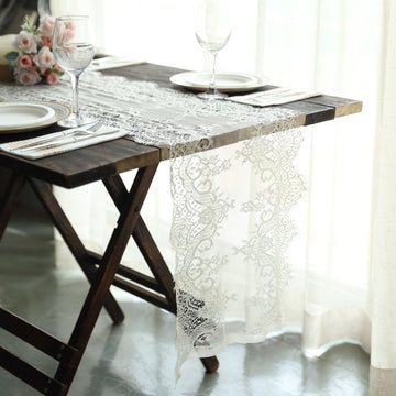 Ivory Premium Lace Fabric Table Runner: The Perfect Table Decor