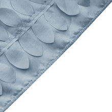 12X108 Inch Dusty Blue Table Runner In Taffeta And 3D Leaf Petal Design#whtbkgd
