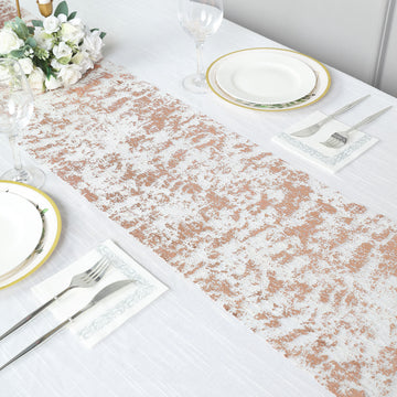 Add Sparkle and Elegance with our Sparkly Metallic Rose Gold Table Runner