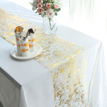 108 Inch Sparkly Gold Foil Mesh Polyester Table Runner 25 GSM