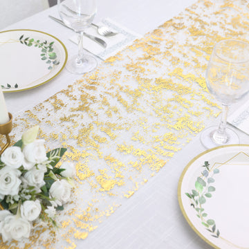 Add Glamour and Sparkle with the Shiny Gold Foil Glitter Table Runner