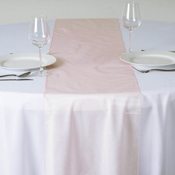 Add Elegance to Your Event with Blush Sheer Organza Table Runners