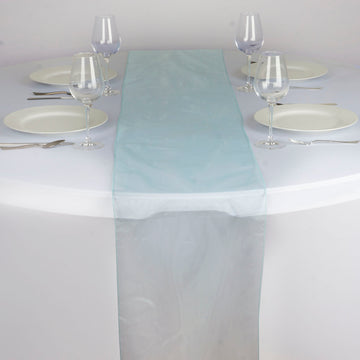 Elevate Your Event Decor with the Light Blue Sheer Organza Table Runners