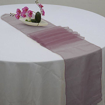 Enhance Your Table Decor with the Burgundy Sheer Organza Table Runners