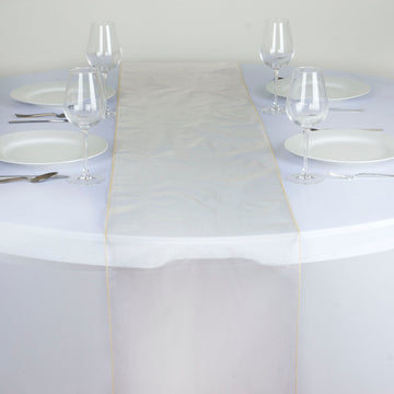 Champagne Sheer Organza Table Runners - Add Elegance to Your Event Decor