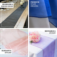 Organza 14 Inch x 108 Inch Blue Table Top Runner