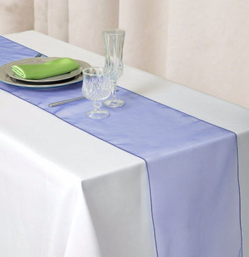 Elegant Purple Sheer Organza Table Runners for Stunning Event Decor