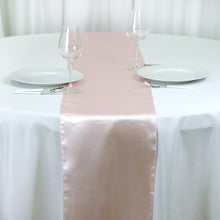 12 Inch x 108 Inch Satin Table Runner In Blush Rose Gold#whtbkgd