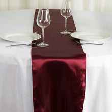 12 Inch x 108 Inch Burgundy Satin Table Runner#whtbkgd