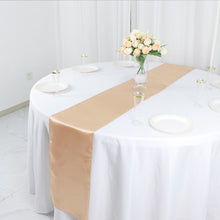Nude Satin Table Runner 12x108 Inch
