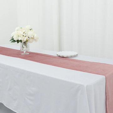 Dusty Rose Premium Velvet Sheen Finish Table Runner: The Perfect Addition to Your Event Decor