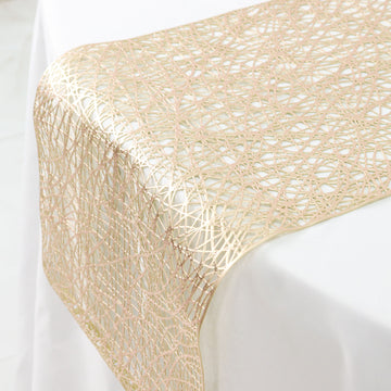 Enhance Your Table Setting with the Reversible Metallic Gold Tabletop Runner
