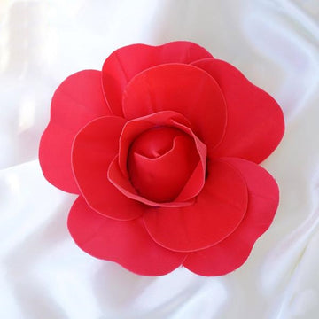 6 Pack Red Real Touch Artificial Foam DIY Craft Roses 8"