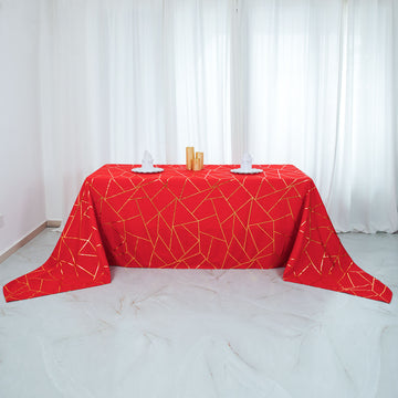 Add Elegance to Your Event with the Red Seamless Rectangle Polyester Tablecloth